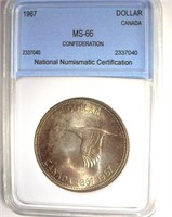 1967 Dollar NNC MS66 Confederation