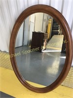 SOLID CHERRY FRAME OVAL MIRROR
