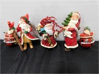 5 Santa ornaments