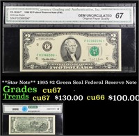 **Star Note** 1995 $2 Green Seal Federal Reserve N