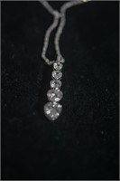 White sapphire sweet heart journey necklace