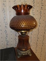 Vintage hobnail converted oil lamp