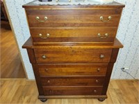 Vintage 6 drawer wood chest of drawers