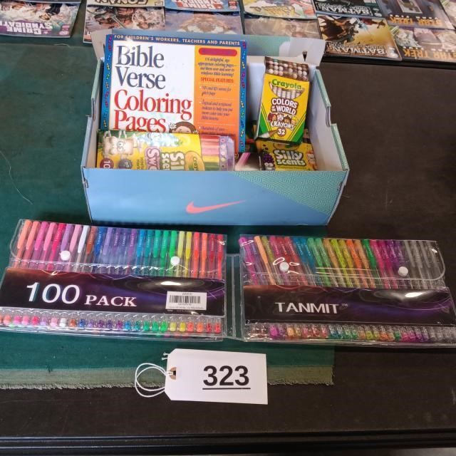 Markers, Crayons, Pens, Coloring Pages