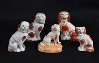 5 -18th & 19th Century Staffordshire Spaniel Dogs