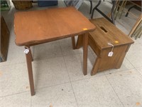 Wooden Table and Stool