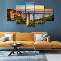 5pc. Modern Landscape Canvas Painting (60Wx32H)