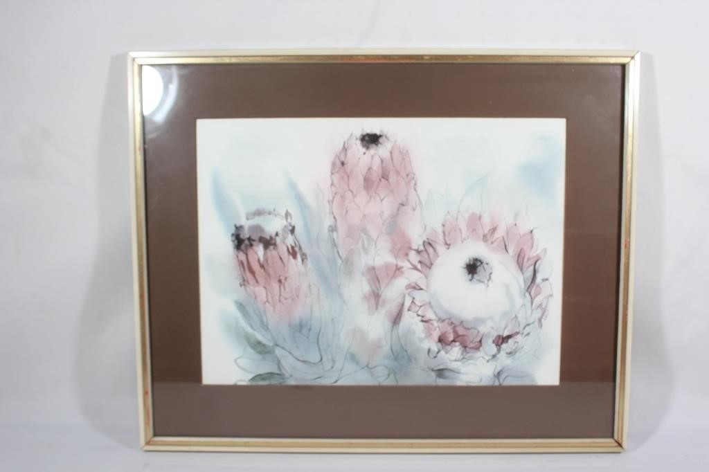 Watercolor of Protea Flowers