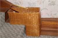 Step basket, brass wall hanging that has table