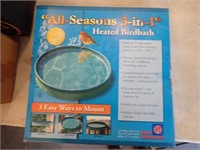 All Season's 3 In 1 Heated Bird Bath - New In