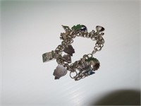 Vintage Charm Bracelet (7 Charms Signed Sterling