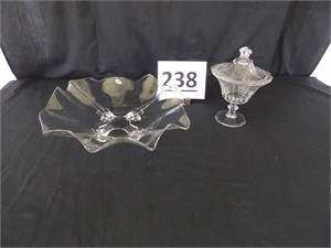 Cambridge Footed Bowl & Covered Dish