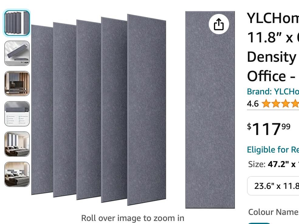 YLCHom 6 PCS Self-Adhesive Acoustic Panels,