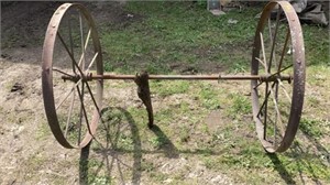Iron wheels and axle