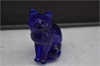 Mosser Glass Cobalt Blue Sitting Cat