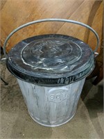 Vintage Garbage Can measures 16" diameter & 15"