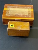 Vintage wooden sewing boxes