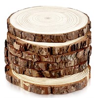 FSWCCK 6 Pack Nature Unfinished Round Wood Slices,