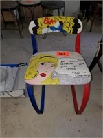 HAND PAINTED - SIGNED CHAIR ROY LICHTENSTEIN