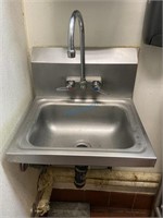Wall Mount Stainless Steel Hand Sink w/ Taps