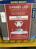 Super bright three panel LED garage light 2 pack