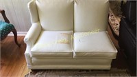 2 Piece Cream Leather Couch Set