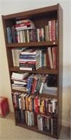 Five tier modern pressed wood bookshelf with