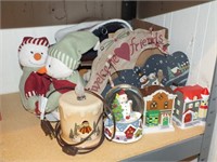 CHRISTMAS VILLAGE PIECES, SNOWGLOBES & MORE