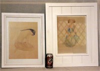 2 Beautiful Framed Original Art of Women