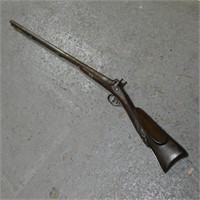 Antique Double Barrel Engraved Flintlock Rifle