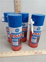 4 new cans GE foam insulation