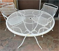 Mesh Metal Table and 2 Chairs