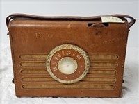 Bulova Companion 249 Portable Leather Tube Radio