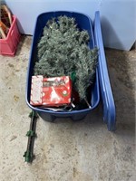 MODULAR CHRISTMAS TREE IN TOTE W/ NOVELTY LIGHTS