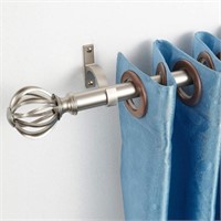 Adjustable Curtain Rod w/ Finials, 48"-84", Nickel