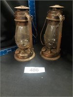 2 Vintage Barn kerosene lanterns