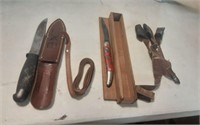 Vintage Archery Shooting glove & vintage knives