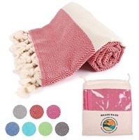 Beach Daze Turkish Beach Towel - Red - 2 Pack
