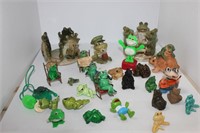 FROG COLLECTION, MINIATURES, CANDLE HOLDERS, ETC