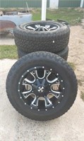 Set of 4 Goodyear LT275-65R20 w/ custom rims