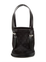 Louis Vuitton Monogram Black Mini Satin Bucket Bag