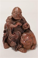 Chinese Carved Bamboo Figure of an Immortal,