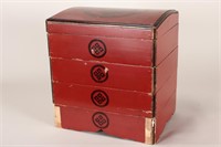 Japanese Four Tier Lacquered Food Box,