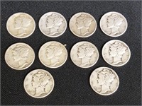 (10) Mercury Dimes