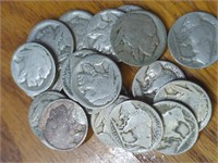 20 Buffalo nickels with no dates