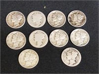 (10) Mercury Dimes