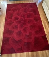 Pier One Red Rose Rug and Rug Pad