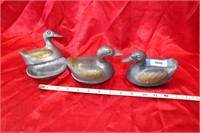 3 PEWTER DUCK CONTAINERS