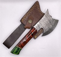 8" Fire Storm Damascus Steel Axe Knife