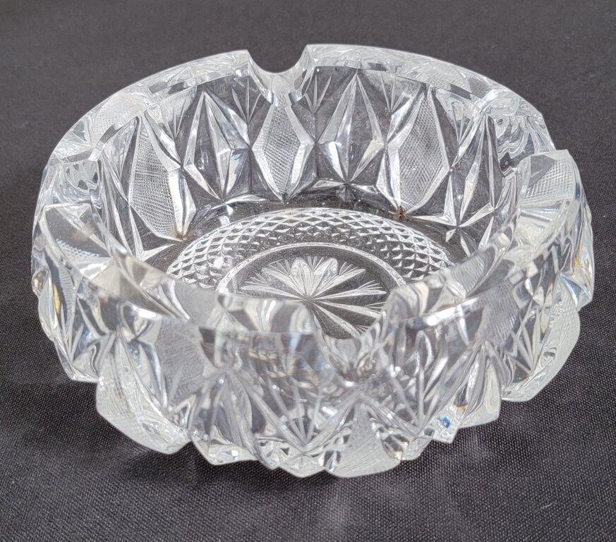 Hand Cut Lead Crystal Ashtray